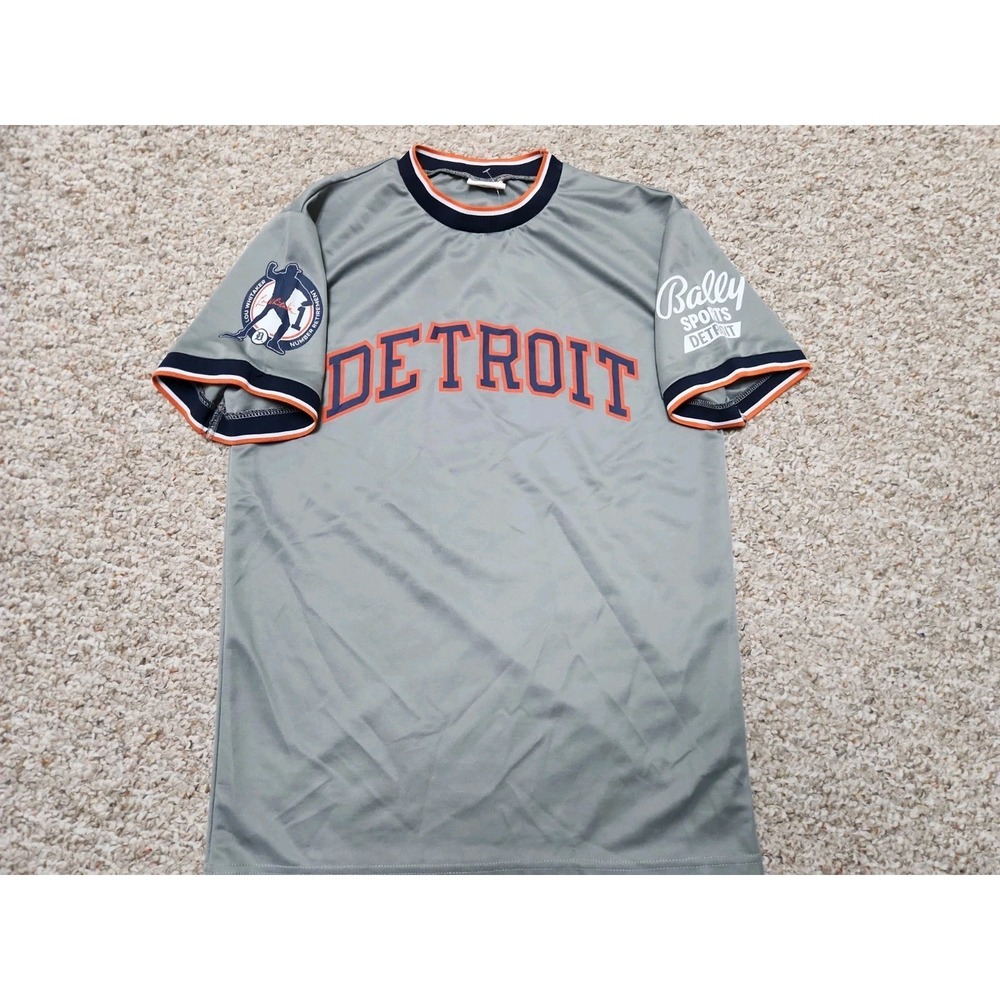 Detroit Tigers Lou Whitaker 1 Retirement Replica Jersey Gray Mens Medium SGA